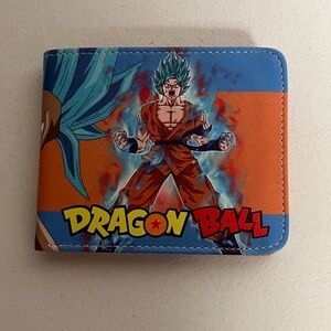 Dragonball Z Goku Powering Up Faux Leather Wallet Orange Blue